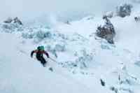 Skifahrer vor Seracs